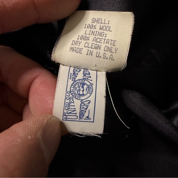 Vintage Pendleton Classic Buttonup Wool Pea Coat Womens 8 Black 90s Wool Acetate - Picture 7 of 10